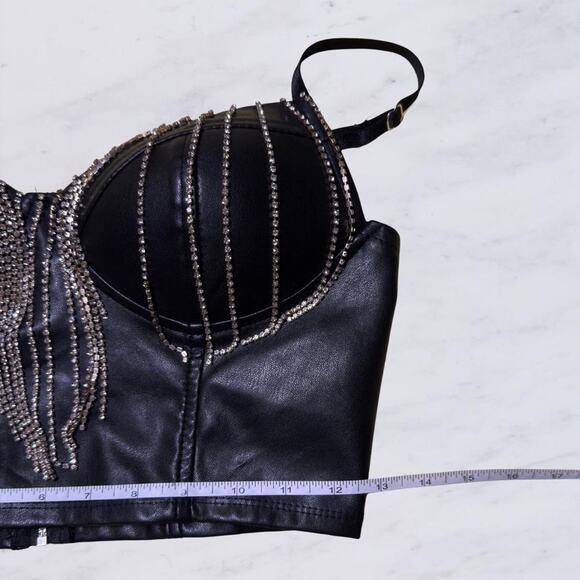 Black Faux Leather Bustier - Picture 7 of 7